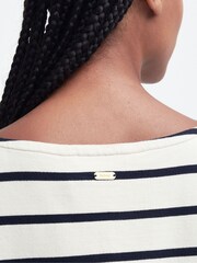 Barbour® White Caroline Stripe Sweatshirt - Image 6 of 7
