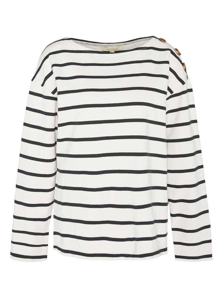 Barbour® White Caroline Stripe Sweatshirt - Image 7 of 7