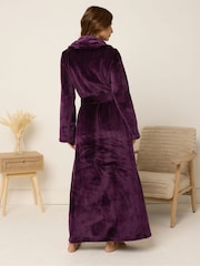 M&Co Purple Premium Soft Touch Shawl Dressing Gown - Image 4 of 5
