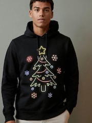 Black Overhead Hoodie Christmas Sweatshirt - Image 1 of 7