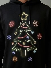 Black Overhead Hoodie Christmas Sweatshirt - Image 4 of 7