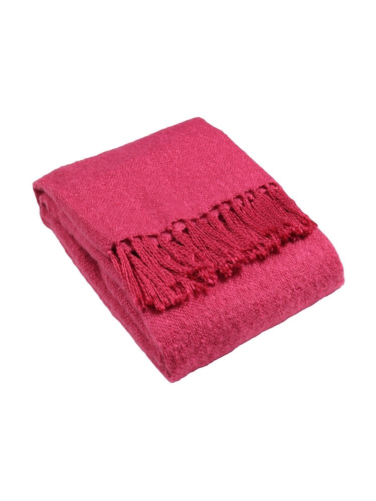 Riva Home Pink Chiltern Fringe Throw - Image 1 of 2