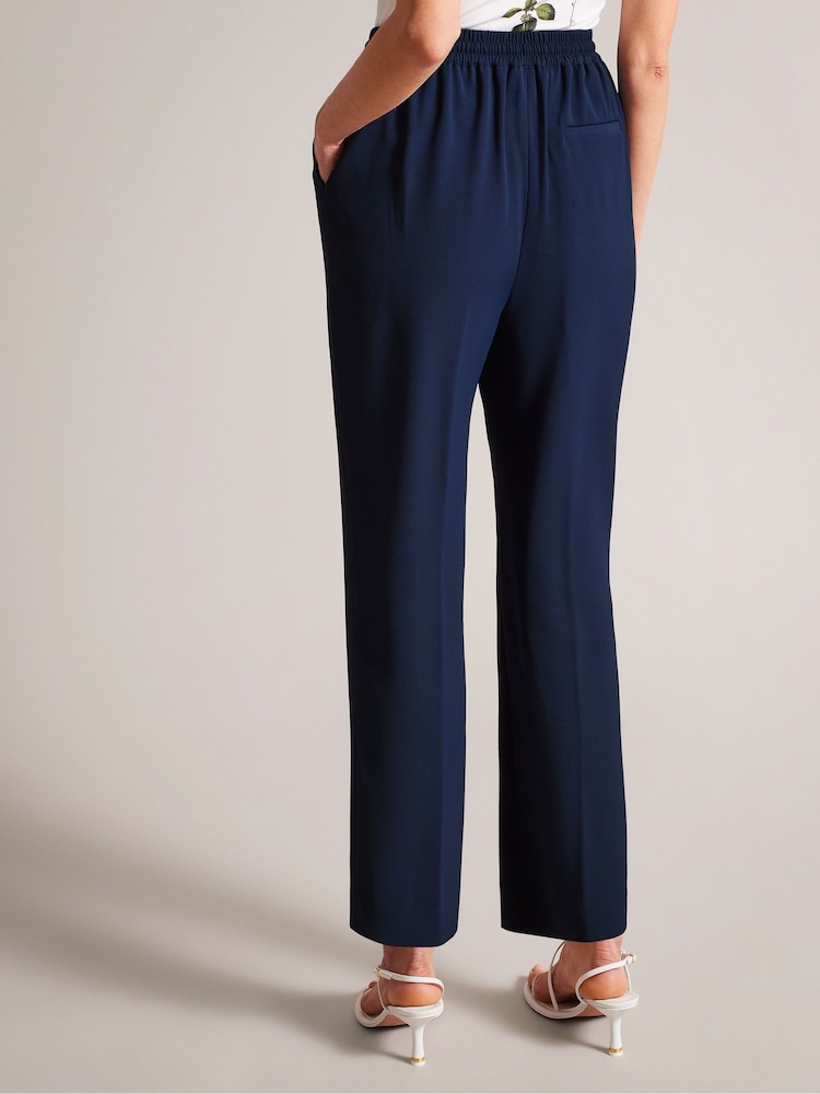 Ted Baker Blue Laurai Slim Cut Ankle Length Trousers - Image 2 of 5