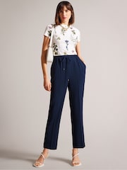 Ted Baker Blue Laurai Slim Cut Ankle Length Trousers - Image 3 of 5