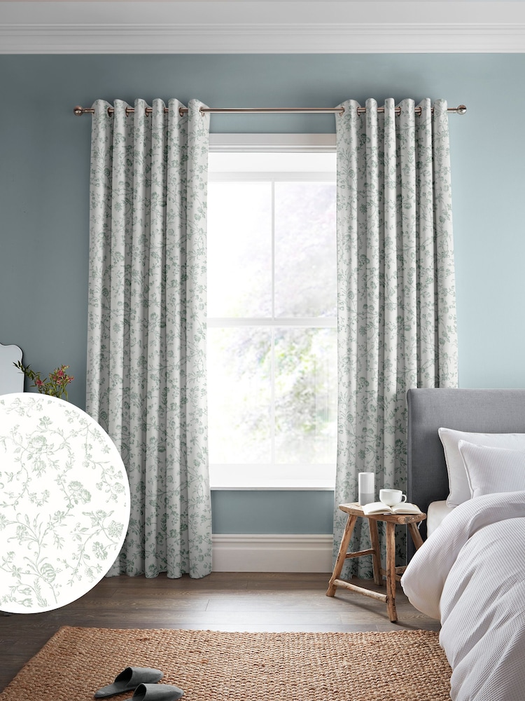 Laura Ashley Duck Egg Aria Made to Measure Curtains - Image 1 of 9