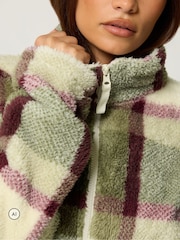 PixieGirl Petite Green Checkered Zip Fleece - Image 4 of 6