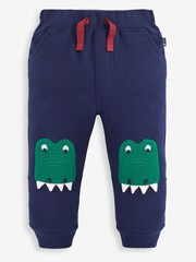 JoJo Maman Bébé Navy T-Rex Appliqué Joggers - Image 1 of 5