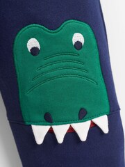 JoJo Maman Bébé Navy T-Rex Appliqué Joggers - Image 3 of 5