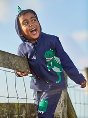 JoJo Maman Bébé Navy T-Rex Appliqué Joggers - Image 4 of 5