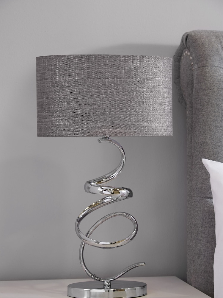 Chrome Ribbon Touch Table Lamp - Image 1 of 6