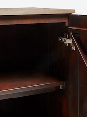 French Connection Slatted Mango Wood and Concrete Effect Top Large Sedona Sideboard - Image 4 of 7
