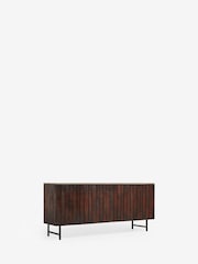 French Connection Slatted Mango Wood and Concrete Effect Top Large Sedona Sideboard - Image 6 of 7