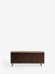 French Connection Slatted Mango Wood and Concrete Effect Top Large Sedona Sideboard - Image 7 of 7