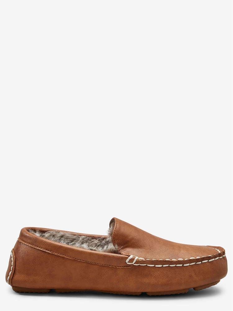 Tan Brown Moccasin Slippers - Image 2 of 6