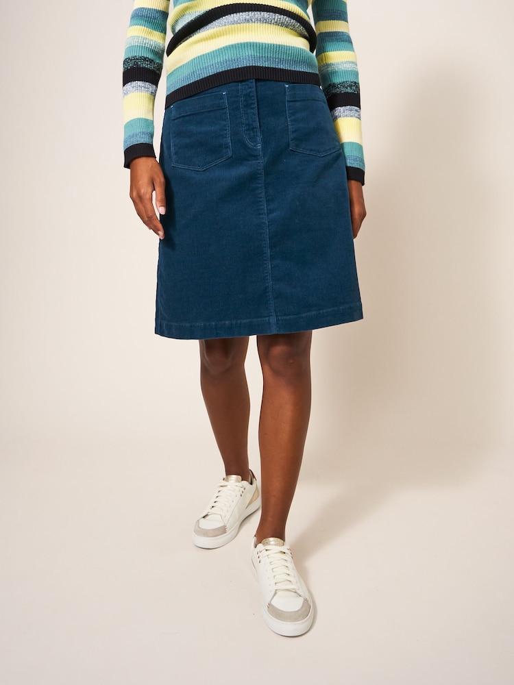 White Stuff Denim Melody Organic Cord Skirt - Image 1 of 5 White Stuff Denim Melody Organic Cord Skirt - Image 1 of 5