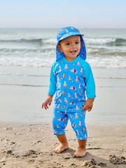 JoJo Maman Bébé Blue Toucan UPF 50 2-Piece Sun Protection Suit - Image 1 of 8