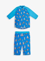 JoJo Maman Bébé Blue Toucan UPF 50 2-Piece Sun Protection Suit - Image 5 of 8