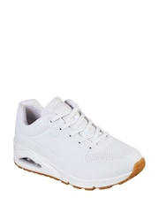 Skechers White Womens Uno Wide Fit Trainers - Image 2 of 5