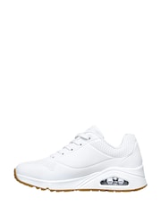 Skechers White Womens Uno Wide Fit Trainers - Image 3 of 5