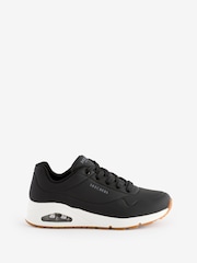 Skechers Black/White Womens Uno Wide Fit Trainers - Image 2 of 6