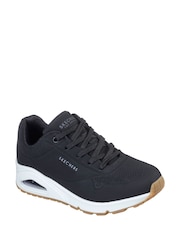 Skechers Black/White Womens Uno Wide Fit Trainers - Image 5 of 6