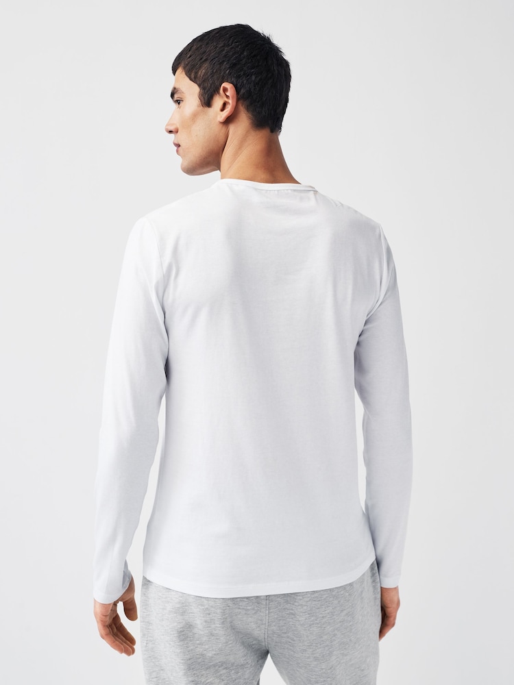 White Long Sleeve 100% Cotton Layering T-Shirts 5 Pack - Image 3 of 7