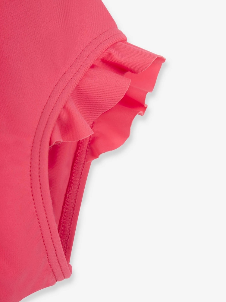 JoJo Maman Bébé Pink Girls' Flamingo UPF 50 Long Sleeve Swimsuit - Image 6 of 6