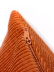 furn. Rust Orange Jagger Ribbed Polyester Filled Cushion - Image 5 of 6