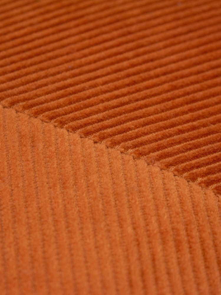 furn. Rust Orange Jagger Ribbed Polyester Filled Cushion - Image 6 of 6
