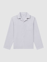 Reiss Ice Grey Keddington Cotton Button-Through Pyjama Shirt - Image 2 of 5