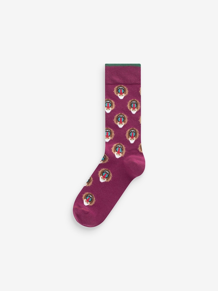 Animaux safari - Lot de 8 paires de chaussettes à motif amusant - Image 3 of 9