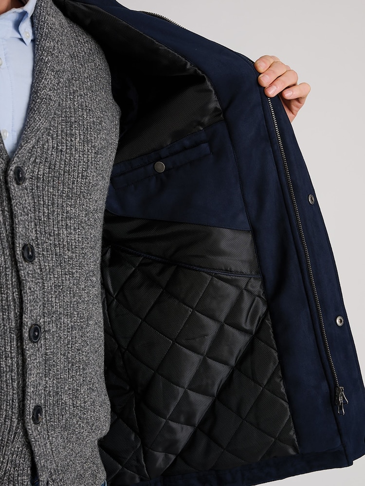 Brook Taverner Blue Faux Suede Padded Jacket - Image 6 of 6 Brook Taverner Blue Faux Suede Padded Jacket - Image 6 of 6