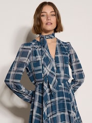 Apricot Check Crepe Midi Dress - Image 2 of 5