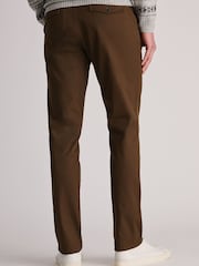 Brook Taverner Brown Textured Stretch Cotton Trousers - Image 2 of 4