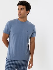 Threadbare Blue T-Shirt & Cotton Flannel Trouser Pyjamas Set - Image 3 of 5