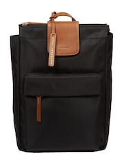 Negro/Marrón - Mochila 'Fabienne' de lona y cuero de Pure Luxuries London - Imagen 3 de 6