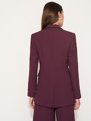 Plum Purple Tailored Crepe Single Breasted Blazer - Image 2 of 6