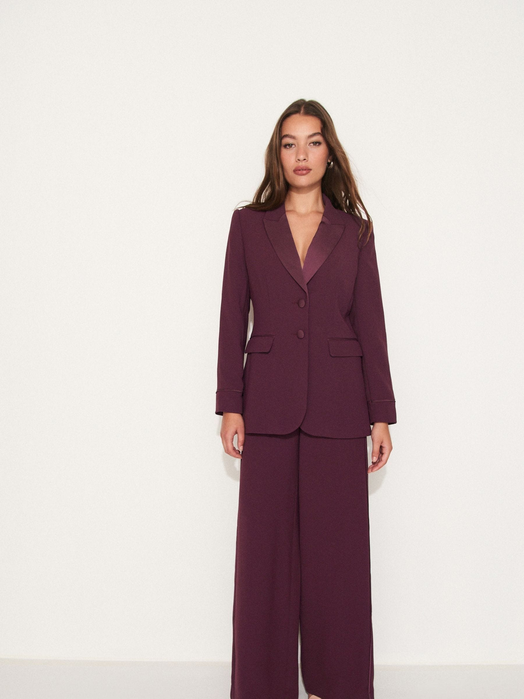Buy Plum Purple Tailored Crepe Single Breasted Blazer from Buy Plum Purple Tailored Crepe Single Breasted Blazer from