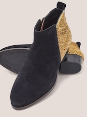 White Stuff Black Suede Pony Willow Ankle Boots - Image 4 of 4