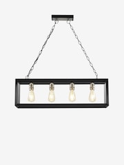 Black Brooklyn Linear 4 Light Pendant Ceiling Light - Image 8 of 8