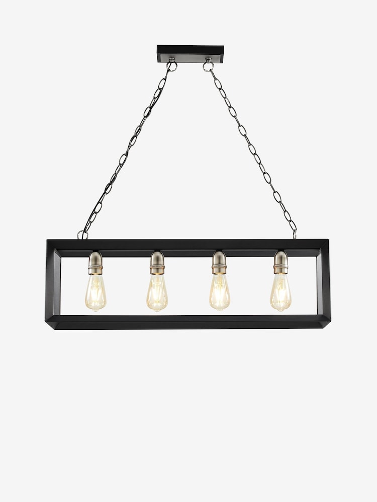 Black Brooklyn Linear 4 Light Pendant Ceiling Light - Image 8 of 8