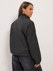 Yours Curve Black Lightweight Funnel Neck Jacket - Image 3 of 7
