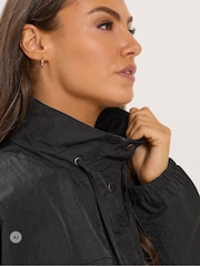 Yours Curve Black Lightweight Funnel Neck Jacket - Image 5 of 7