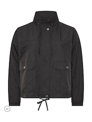 Yours Curve Black Lightweight Funnel Neck Jacket - Image 6 of 7