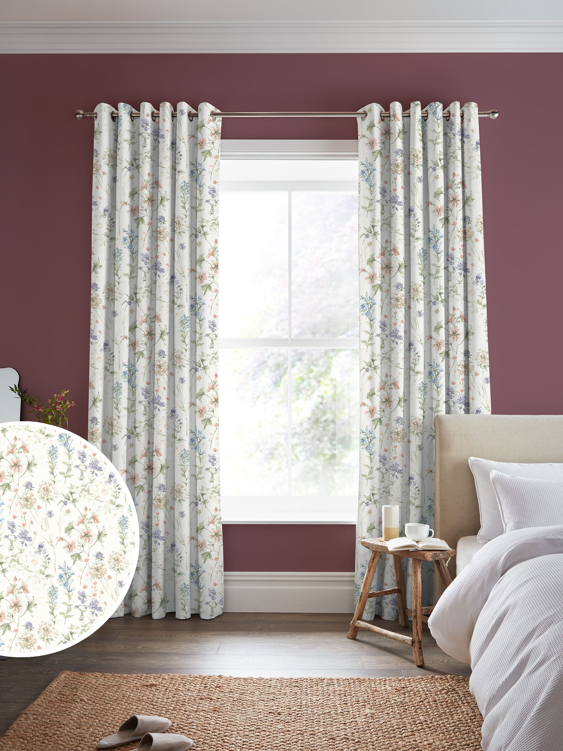 Buy Laura Ashley Chalk Pink Wild Meadow Made to Measure 100% Cotton