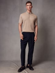 Neutral Short Sleeve Smart Collar Polo Shirt - Image 4 of 8