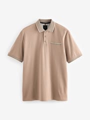 Neutral Short Sleeve Smart Collar Polo Shirt - Image 6 of 8