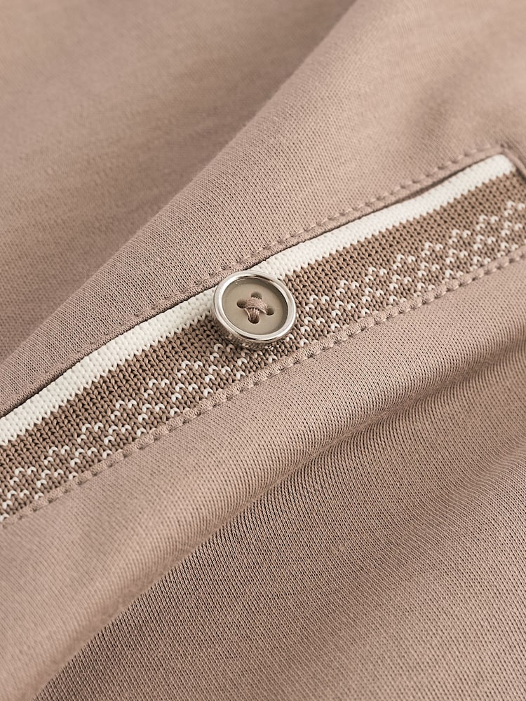 Neutral Short Sleeve Smart Collar Polo Shirt - Image 7 of 8