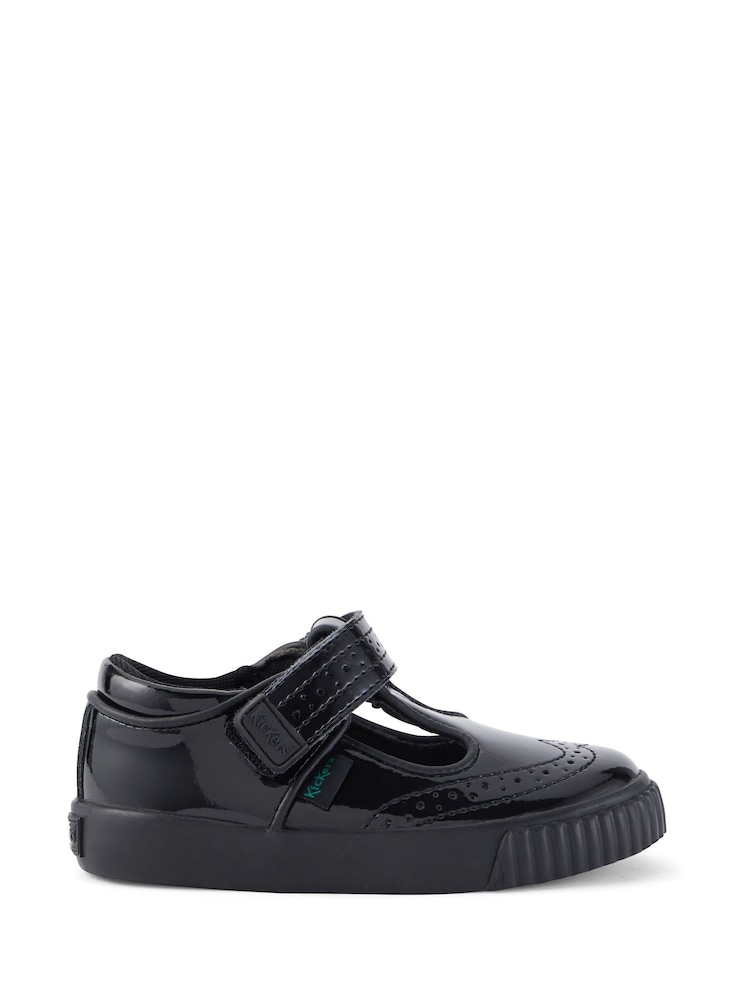 Kickers Black Infants Tovni Brogue T-Bar Patent Leather School Shoes - Image 1 of 9