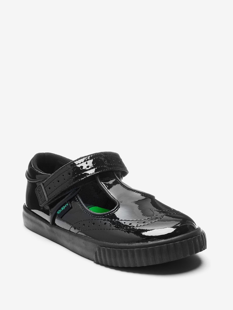 Kickers Black Infants Tovni Brogue T-Bar Patent Leather School Shoes - Image 2 of 9